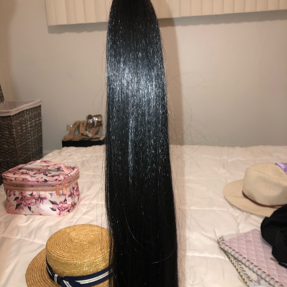 Fake hair ponytail dark brown